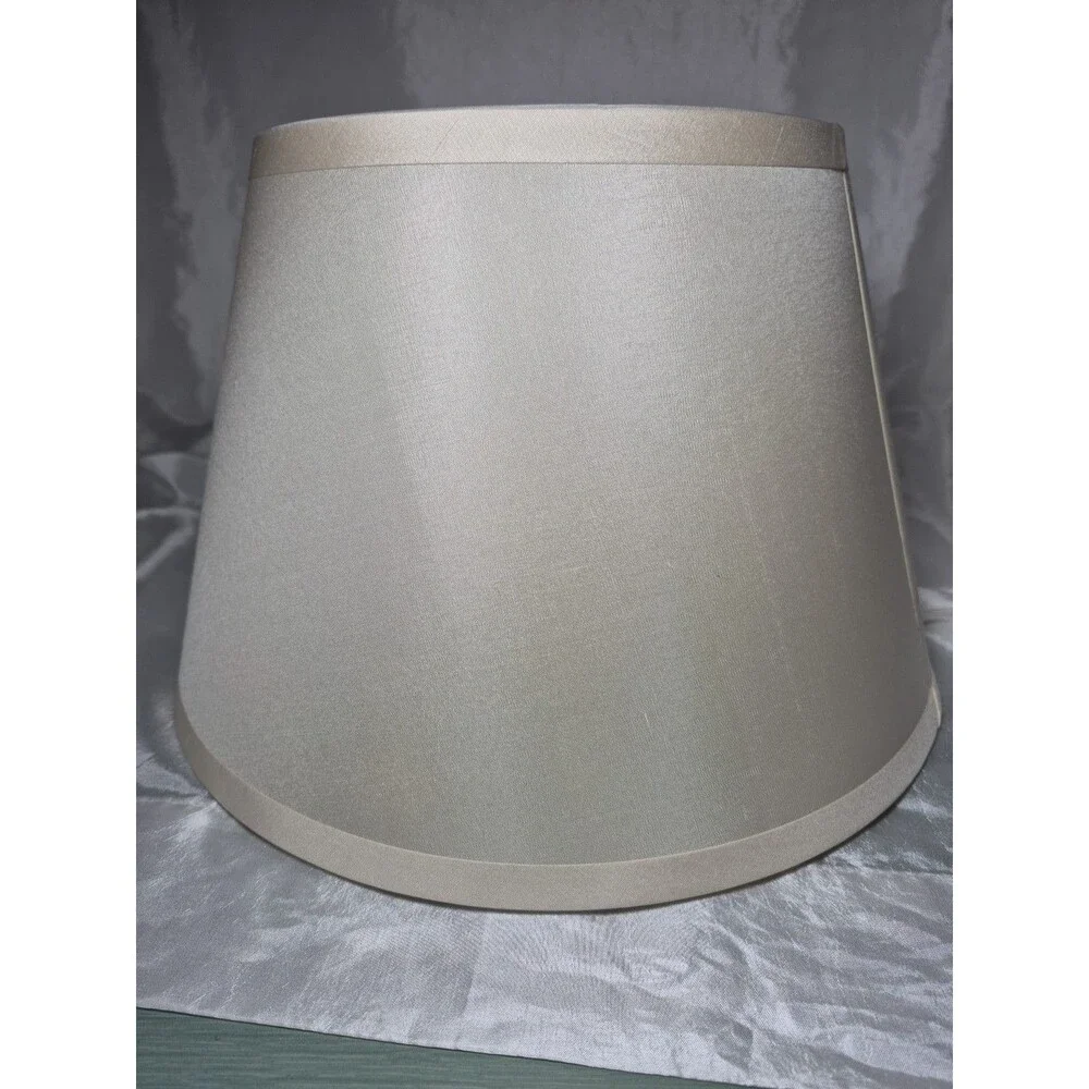Vintage Restoration Hardware Ivory Silk Drum Roll With Slant Shade 8 1/2